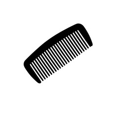 Black Comb Silhouette: A simple yet elegant silhouette of a black comb against a clean background, representing order, grooming, and everyday essentials. The image is perfect for design projects.