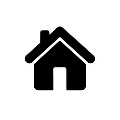 Home Icon: A simple, yet effective black silhouette of a house icon, perfect for representing home, housing, real estate, or as a website navigation element.