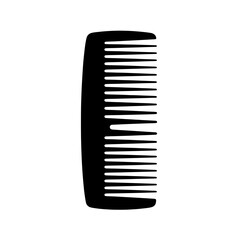 Black and White Comb Icon:  A simple, elegant silhouette of a comb, capturing the essential form in stark black and white.  A versatile icon suitable for various design applications.