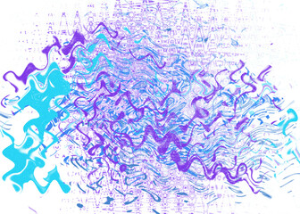 An abstract transparent psychedelic wavy liquid splatter design element overlay.