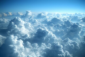 A blue sky filled with lots of white clouds
