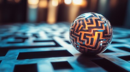 A single sphere sitting on a table, often used in educational or scientific settings