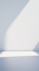 Exploring Geometric Shapes and Shadows in a Minimalist Interior Space at Sunrise