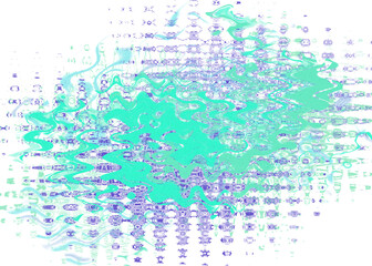 An abstract transparent psychedelic wavy liquid splatter design element overlay.