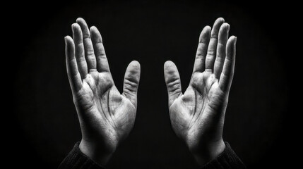 Fototapeta premium Two hands clapping in perfect rhythm capturing a moment of applause