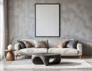 Cozy Modern Living Room with Neutral Tones and Minimalist Decor