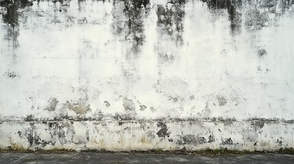 Obraz premium Frost-covered Ground With Cracked Wall and Sparse Vegetation in a Winter Landscape at Midday