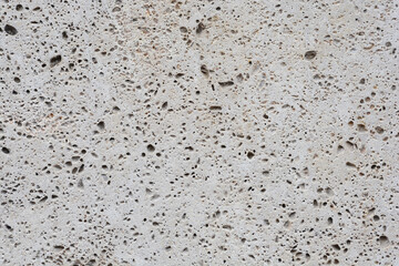 A light gray porous stone with numerous small holes