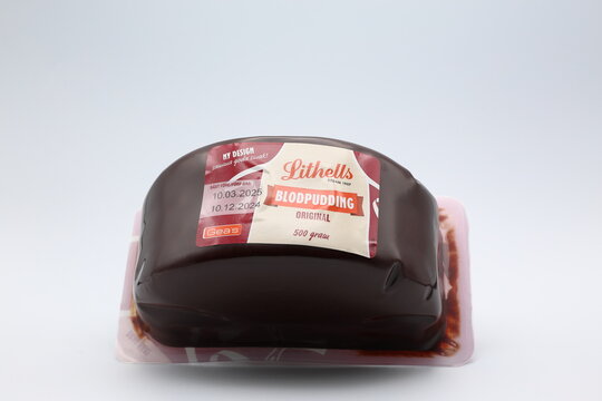 Blood pudding,  Called blodpudding in Swedish. Food from Lithells. 