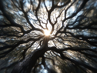 Abstract Tree Branch Shadows:  Nature's Intricate Dance of Light and Dark, Elegant and Ethereal art 