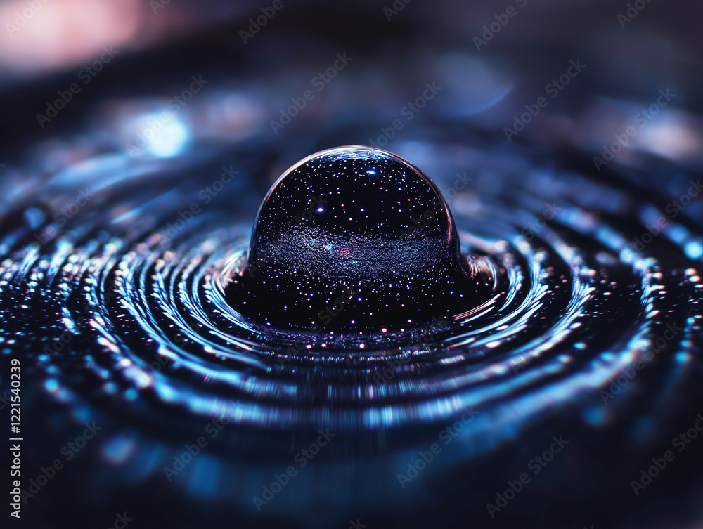 Poster floating dot symphony: perfectly aligned microscopic particles abstract background dots card tiny