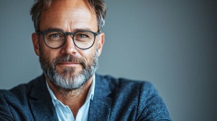 Obraz premium Portrait of a Confident Middle-Aged Man