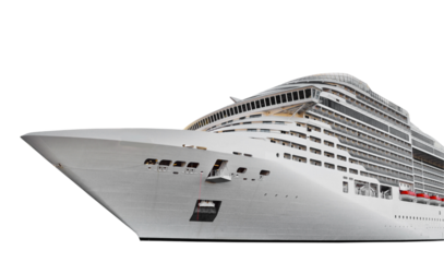 Big cruise ship close up