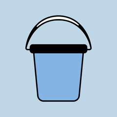 Garden plastic bucket isolated vector icon