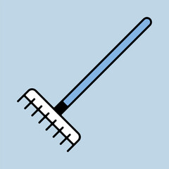 Garden rake vector isolated icon