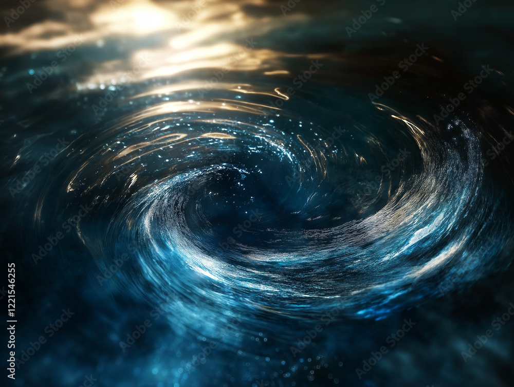 Poster abstract energy collision: chaotic waves of vibrant power and unpredictable force glow idea chaos