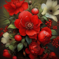 Hintergrund rote Blumen