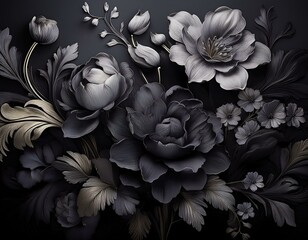 Hintergrund schwarze Blumen