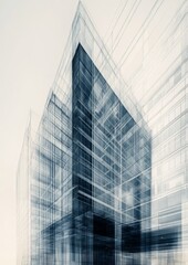 Fototapeta premium skyscraper, x ray building construction, 5:7