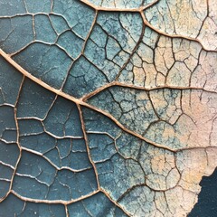 A leaf with a cracked and worn appearance