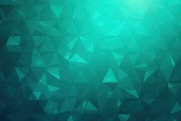 Obraz premium Abstract geometric triangle mesh, vibrant teal backdrop, triangle, green, teal