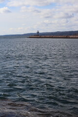 Lighthouse in the pier in Two Harbors, Minnesota off Lake Superior