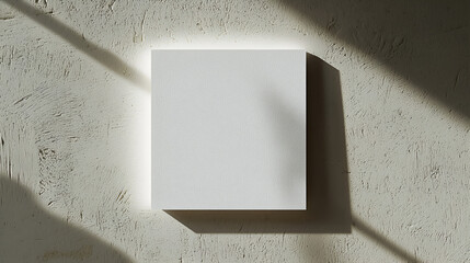 Blank canvas on textured wall with dramatic light and shadow. Perfect for your design mockups or art projects.