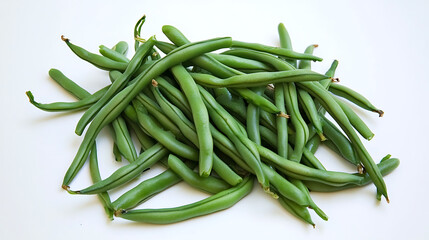 Fototapeta premium A bunch of green beans are piled on top of each other. generated using AI