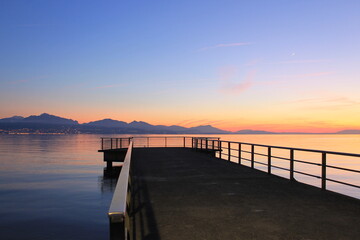 Coucher de soleil sur le lac, Lausanne