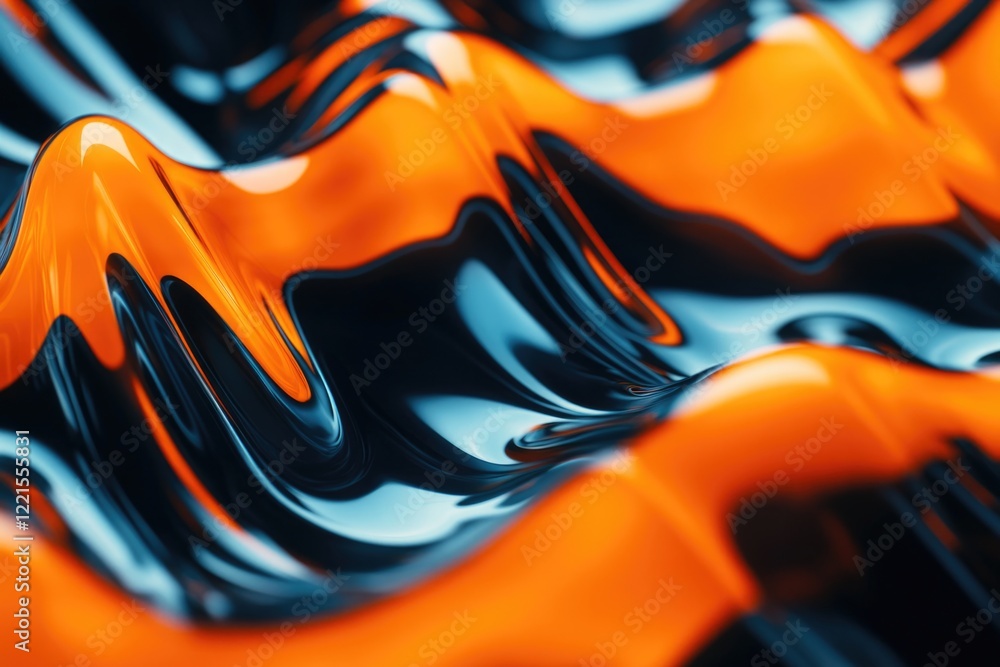 Aufkleber a detailed view of a wavy pattern in shades of black and orange, perfect for use as a design element