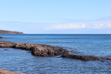 Lighthouse in the pier in Two Harbors, Minnesota off Lake Superior