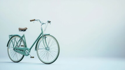 Fototapeta premium Elegant Vintage Green Bicycle - Perfect for a Smooth Ride