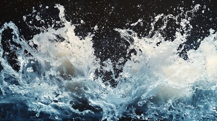 Dynamic water splashes, thrown into the air in artistic shapes, reflect beautiful light on a clean white background.