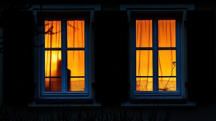 Obraz premium the silhouette of a man with a window on the background of the building