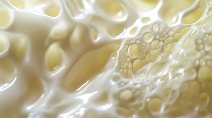 Close-up view of a liquid substance, possibly chemical or biological in nature