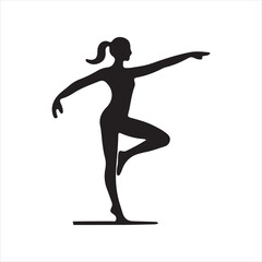 Yoga silhouettes vector style with white background