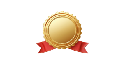Gold medal on transparent background