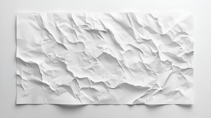 Obraz premium Close-up of a crumpled sheet of white paper. The texture is rough and uneven, showing deep creases and folds.