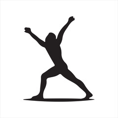 Yoga silhouettes vector style with white background