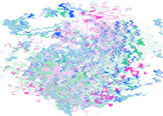 An abstract transparent psychedelic wavy liquid splatter design element overlay.