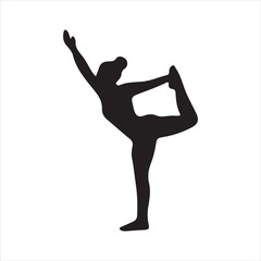 Yoga silhouettes vector style with white background