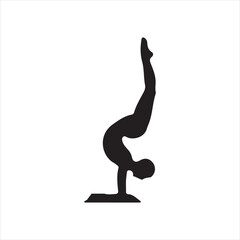 Yoga silhouettes vector style with white background