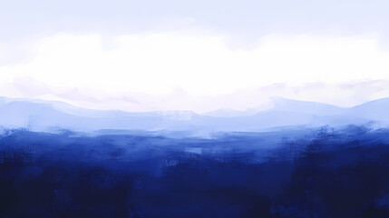 Fototapeta premium Rothko brush strokes a serene and peaceful indigo horizon at dusk where the sky transitions from soft blues to deep indigo and purples the horizon is minimalistic with. Indigo Horizon. Illustration