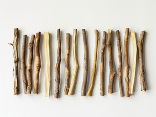 Dried Licorice Root Close-Up with Medicinal Focus, Natural Herbal Remedy, Organic Plant Detail, Traditional Healing Ingredient, Textured Surface