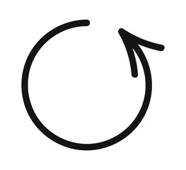 Rounded arrow black rotation doodle