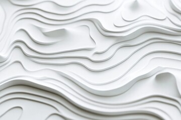 Obraz premium Close-up view of a white wall with wavy lines, suitable for interior design or architectural context