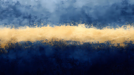 A mesmerizing gradient transitioning from deep indigo to soft muted gold, creating a smooth twilight horizon effect, ideal for calm and elegant designs. Indigo Horizon. Illustration