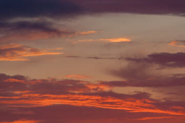 Early summer dawn clouds in the sky in the forests of Finland