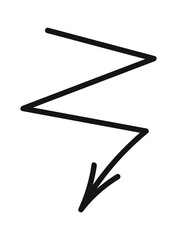 Dynamic serrated arrow black doodle