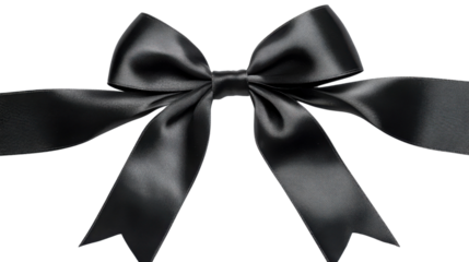 Black bow tie on transparent background